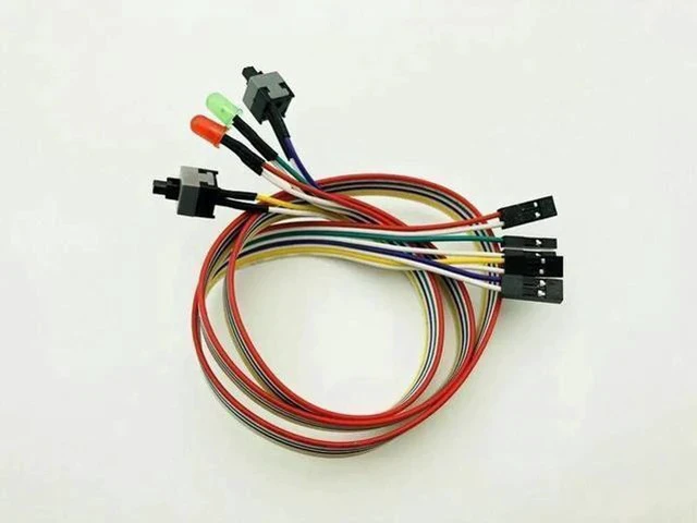 Alt view image 3 of 5 - 10 Pack PC Front Panel Cables, Power Switch + Reset + HDD LED Wires, 66cm Length for Desktop PCs, BTC Mining Rigs & Antminer Devices