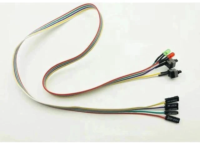 Alt view image 5 of 5 - 10 Pack PC Front Panel Cables, Power Switch + Reset + HDD LED Wires, 66cm Length for Desktop PCs, BTC Mining Rigs & Antminer Devices