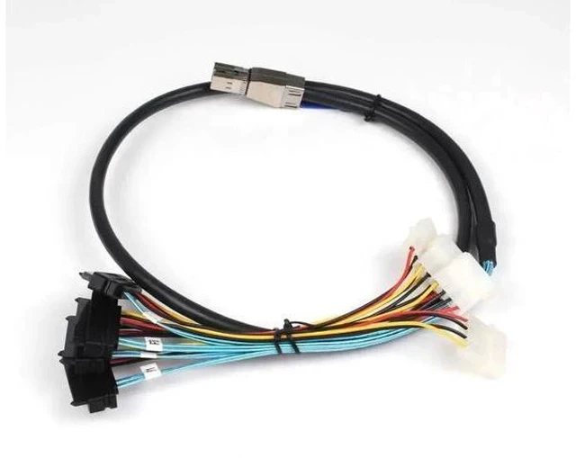 Alt view image 5 of 6 - 2 Pack Internal HD Mini SAS Breakout Cable 1M(3.3FT), SFF-8644 to 4×SFF-8482 Storage Wire with 4Pin IDE Molex Power for Server RAID HBA, SAS SATA HDD SSD Array