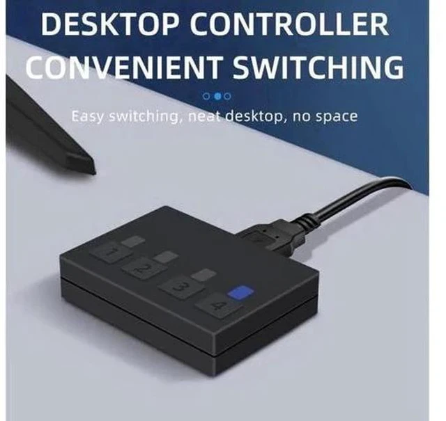 Alt view image 5 of 7 - 4X1 4 Port HDMI KVM Switch 8K@60Hz 4K@120Hz, 4 In 1 Out USB KVM Switcher for 4 PCs Share Single Monitor, Come with 4 USB Cables & Power Cable