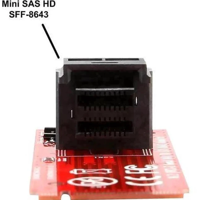 Alt view image 5 of 6 - SI-ADA40121 M.2 M-Key to U.2 Complete Kit, SFF-8643 Mini SAS HD to SFF-8639 Cable, PCIe NVMe 2.5 U.2 SSD Conversion Set with Power Line for Desktop Workstation Storage Upgrade