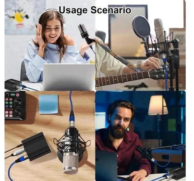 Alt view image 6 of 7 - 1 Channel 48V Phantom Power Supply with Power Adapter, Universal for All Condenser Microphones, Professional Black Phantom Power for Studio Recording & Music Production