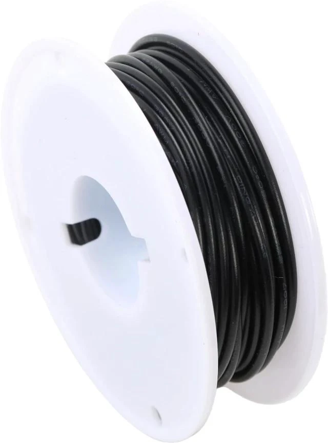 Main image of 26AWG PVC Hookup Wire 20m/66ft Black, 1007 Tinned Copper Electronic Wire, 300V 80°C Fly Jumper Cable for PCB DIY Electronics
