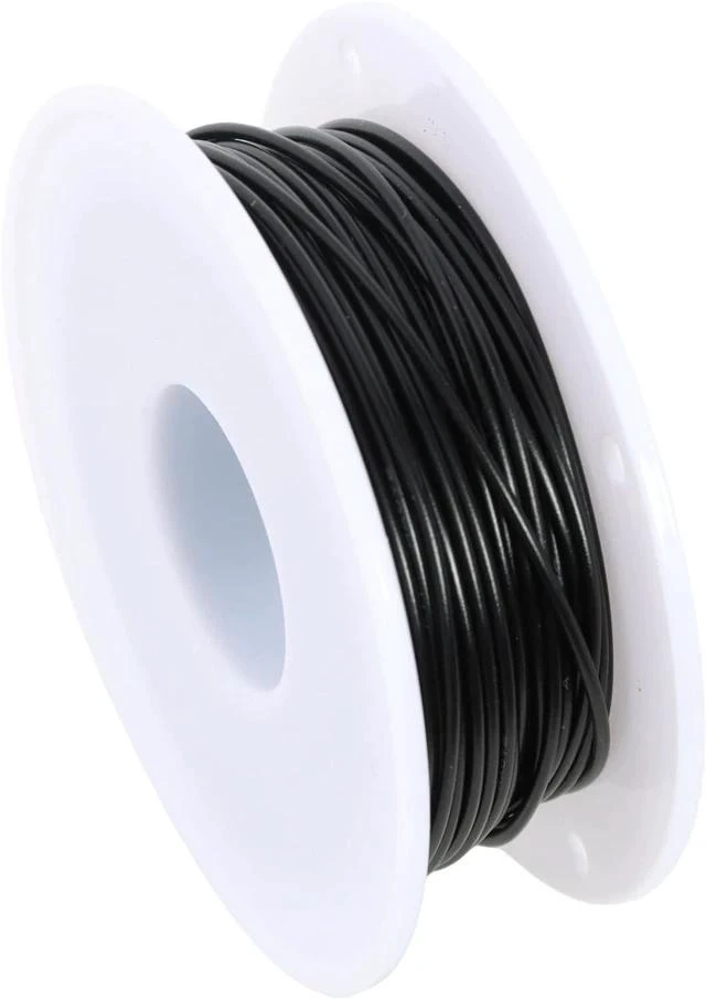 Main image of 30AWG PVC Hookup Wire 20m/66ft Black, 1007 Tinned Copper Electronic Wire, 300V 80°C Solid/Fly Jumper Cable for PCB DIY Electronics