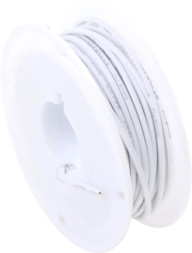 Main image of 24AWG PVC Wire 20m/66ft White, 1007 Tinned Copper Hookup Wire, 300V 80°C Electronic Cable for PCB Jumper, DIY, RC Projects