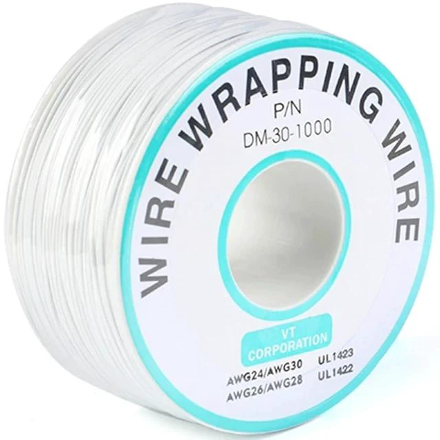 Main image of White Electronic Wire DM-30-1000 - 30 AWG Single Core Tinned Copper Solid Cable, 250M, P/N PCB