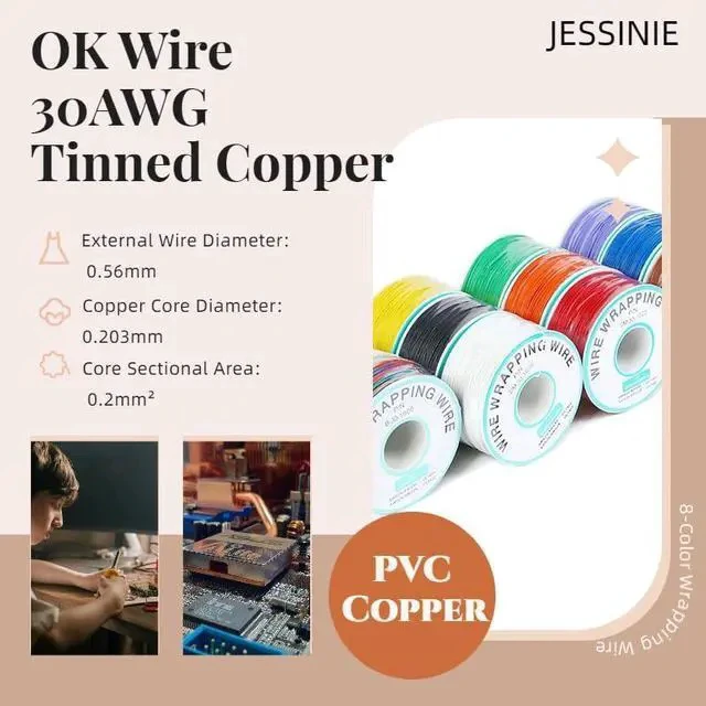 Alt view image 5 of 5 - Green Electronic Wire DM-30-1000 - 30 AWG Single Core Tinned Copper Solid Cable - 250M - P/N PCB
