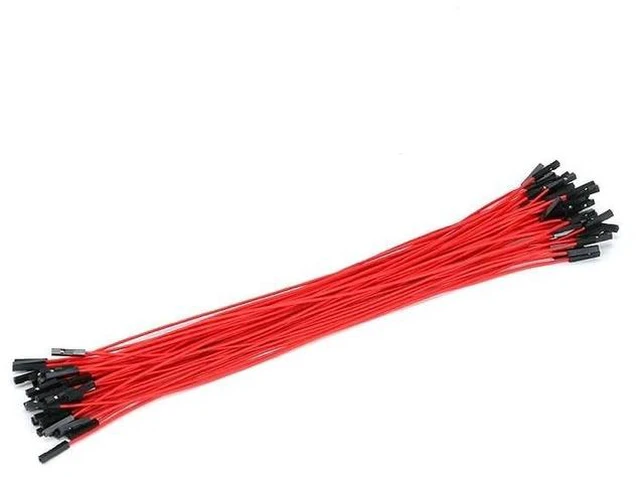 Main image of 30Pcs 1P Female to Female Dupont Cable Black Double End 24AWG 25CM Rubber Case 2.54MM