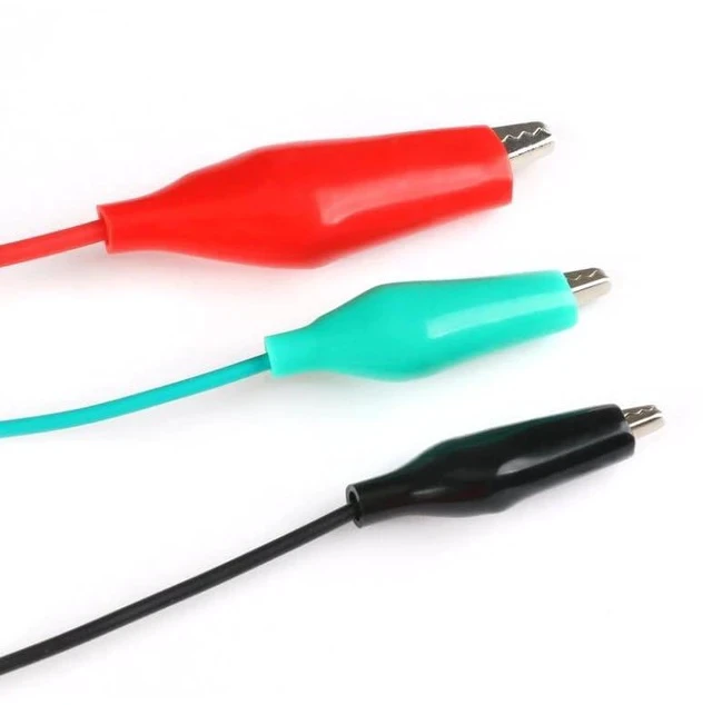 Alt view image 4 of 5 - Alligator Clip Test Leads - 50cm Multicolor Wire Jumpers with 4.5cm Electrical Clips, Assorted Red Yellow Green Black White,10-Pack for Electrical Testing Electronic Experiments