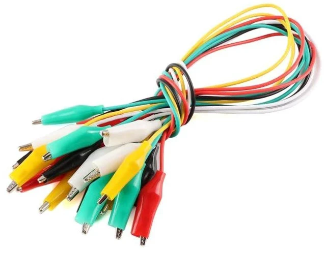 Alt view image 5 of 5 - Alligator Clip Test Leads, 50cm Colorful Dual-Ended Crocodile Clips, Wire Jumpers with 5 Colors, Set of 10, Electrical Clips for Electronic Experiments, Circuit Testing Connections