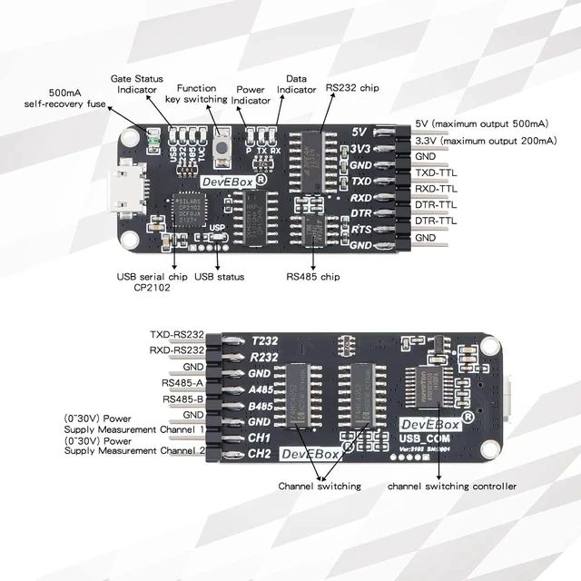 Alt view image 3 of 7 - USB to Serial Adapter 10 in 1 USB Adapter Micro-USB USB to RS232 TTL RS485 Serial Adapter CP2102 Version Full Interworking Serial to USB Adapter with Micro USB Cable and Dupond Cable