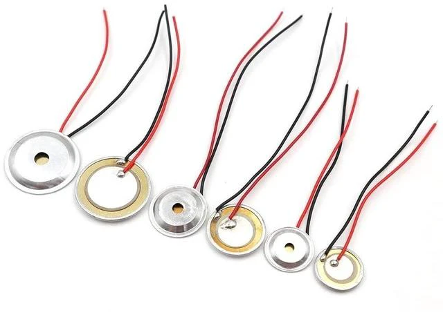 Alt view image 3 of 3 - 30pcs 20mm Piezo Buzzer Element with Copper Plate & Aluminum Casing - Wired Sound Trigger for Drum & Guitar