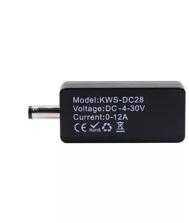 Alt view image 5 of 5 - KWS-DC28 DC Power Meter 0-12A Current Range, 4-30V, 5525 Jack, 0.96" HD Screen, Voltage/Current/Power/Capacity Test