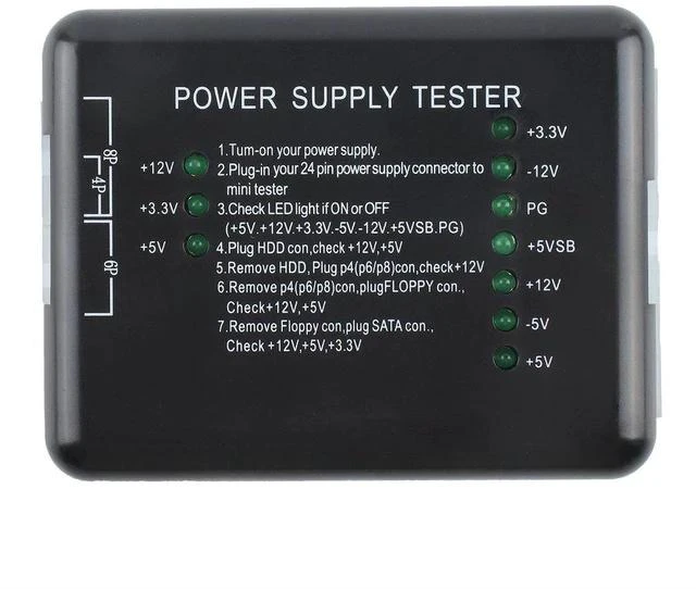 Main image of PC Power Supply Tester ATX Power Supply Diagnostic Tool, Computer PSU Tester, Digital LCD Display for Voltage Testing, PC Power Checker for Desktop Power Supplies