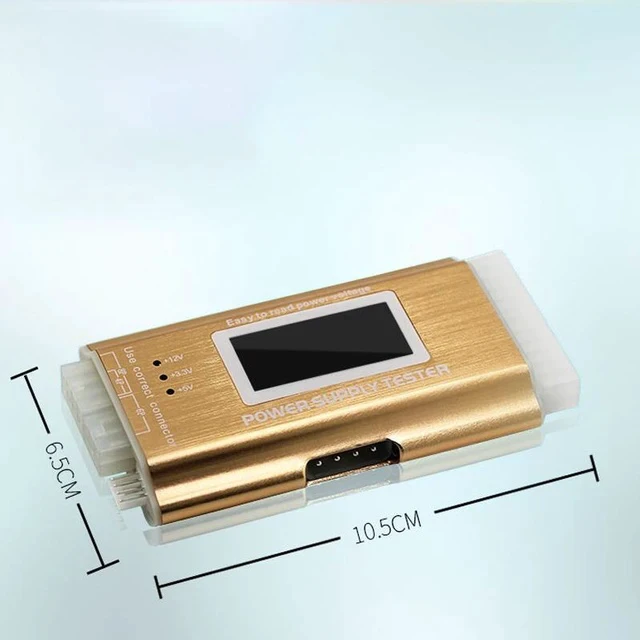 Alt view image 4 of 4 - ATX Power Supply Tester with LCD Display 4th Gen PSU Diagnostic Tool, Aluminum Alloy Housing, PC Power Supply Test Instrument for Desktop / Server - Gold