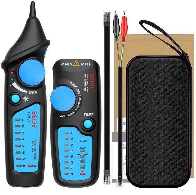 Main image of FWT81 Network Cable Tester RJ45/RJ11 Line Finder & Wire Tracker, Telephone LAN Tester with Anti-Interference, Continuity Check, 300m Range