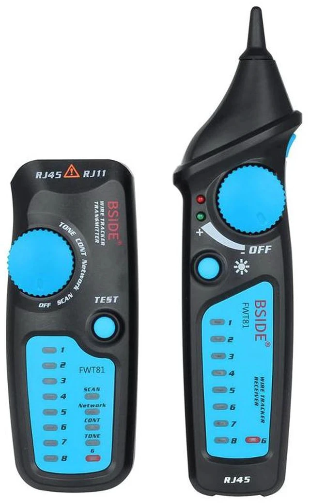Alt view image 2 of 5 - FWT81 Network Cable Tester RJ45/RJ11 Line Finder & Wire Tracker, Telephone LAN Tester with Anti-Interference, Continuity Check, 300m Range