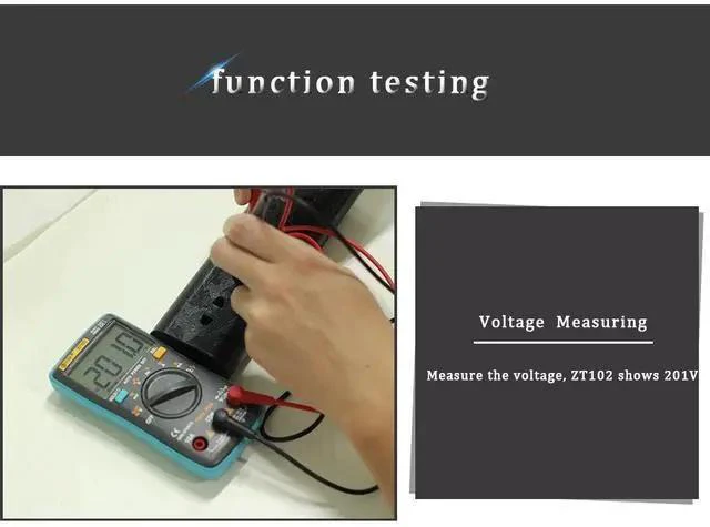 Alt view image 6 of 7 - High-Accuracy ZT102 Digital Multimeter Auto-Ranging, True RMS, 6000 Counts, AC/DC Voltage Current Resistance Capacitance Frequency Temperature Tester