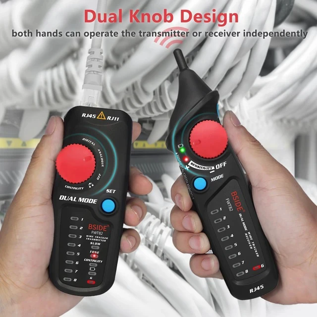 Alt view image 2 of 7 - FWT82 Dual-Mode Digital & Analog Network Cable Tracker RJ45/RJ11 Wire Tester, Anti-Interference, Line Finder & Continuity Tester for LAN/Telephone