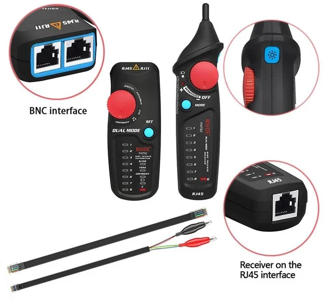Alt view image 3 of 7 - FWT82 Dual-Mode Digital & Analog Network Cable Tracker RJ45/RJ11 Wire Tester, Anti-Interference, Line Finder & Continuity Tester for LAN/Telephone