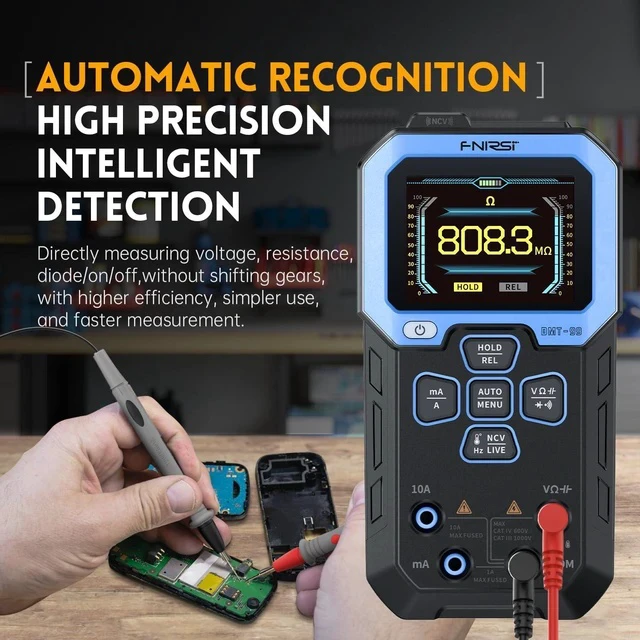 Alt view image 7 of 7 - DMT-99 Digital Multimeter 9999 Counts TRMS, Rechargeable Volt Meter