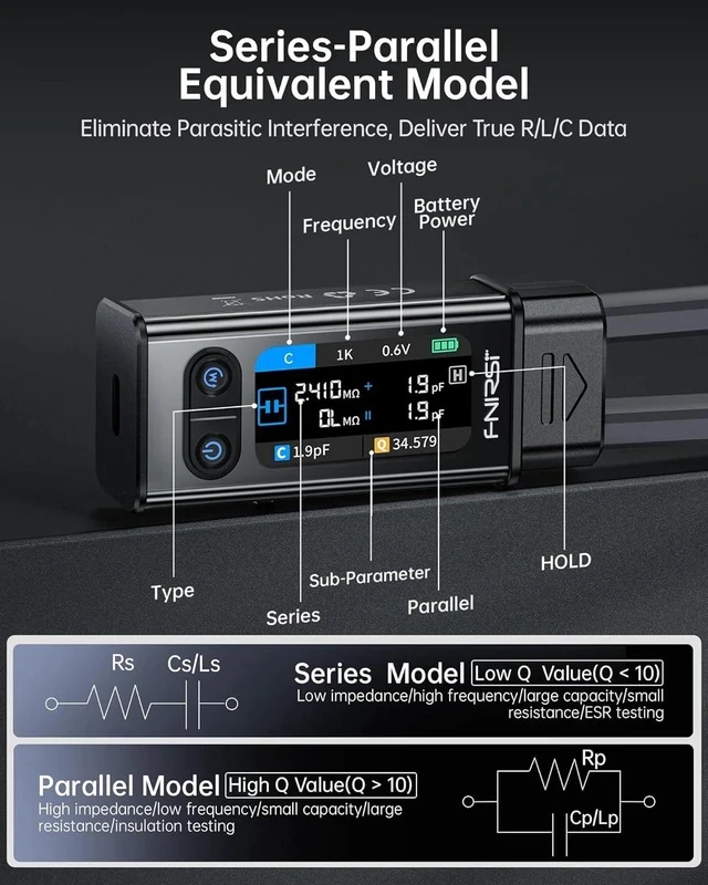 Alt view image 4 of 7 - LCR-ST2 100kHz LCR Meter Tweezer SMD Component Tester, ESR/Q/D//X