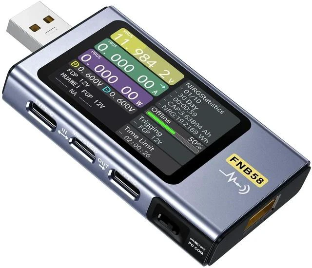 Main image of FNB58 USB Tester, PD/QC, USB-C E-Marker Reader, 28V 7A, USB-A/C