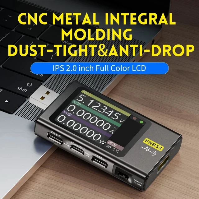 Alt view image 7 of 7 - FNB58 USB Tester, PD/QC, USB-C E-Marker Reader, 28V 7A, USB-A/C
