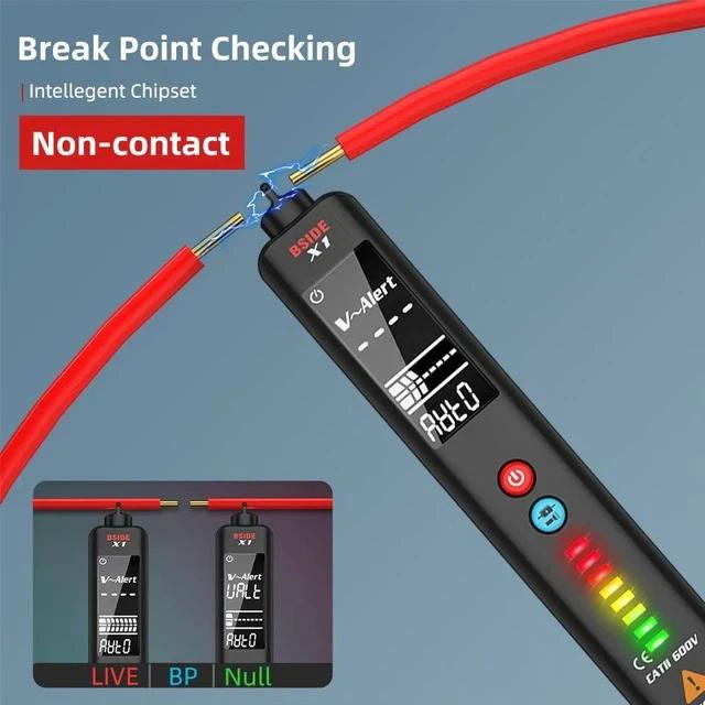 Alt view image 5 of 6 - X1A Smart Pen-Type Digital Multimeter Auto-Ranging Voltage/Resistance/Capacitance/Frequency Tester, NCV Non-Contact Detection, EBTN Display & Flashlight