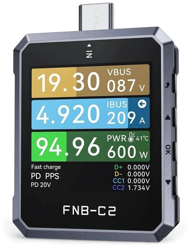 Main image of FNB-C2 PD3.1 USB-C Tester 240W, Bi-Directional, E-Marker Reader