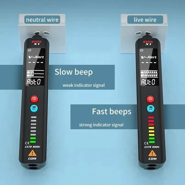 Alt view image 6 of 6 - X1A Smart Pen-Type Digital Multimeter Auto-Ranging Voltage/Resistance/Capacitance/Frequency Tester, NCV Non-Contact Detection, EBTN Display & Flashlight