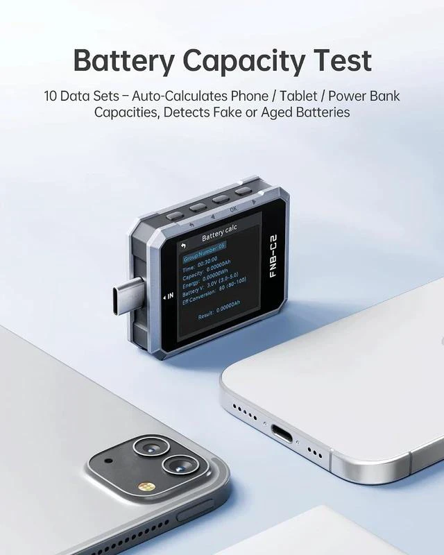 Alt view image 7 of 7 - FNB-C2 PD3.1 USB-C Tester 240W, Bi-Directional, E-Marker Reader