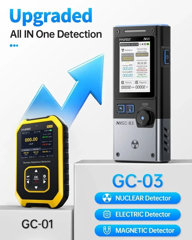 Alt view image 2 of 7 - GC-03 3-in-1 Geiger Counter Nuclear Electromagnetic Detector