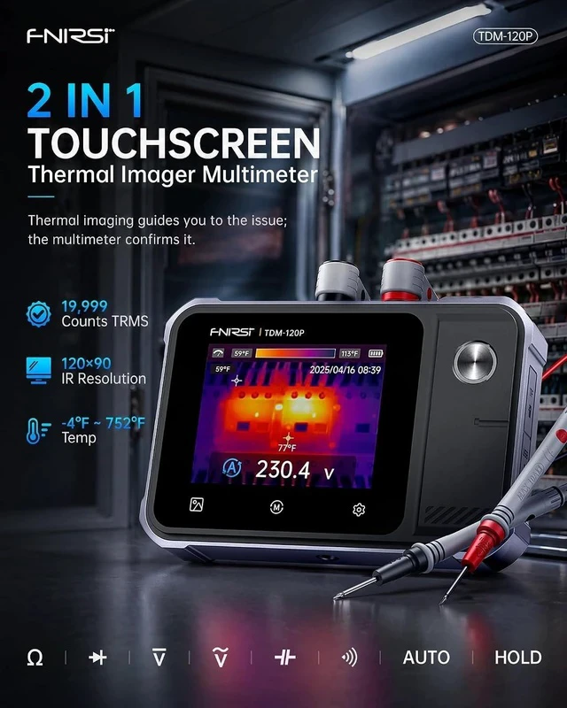 Alt view image 2 of 7 - TDM-120P 2-in-1 Thermal Imaging Multimeter, 120x90 IR, -4°F752°F