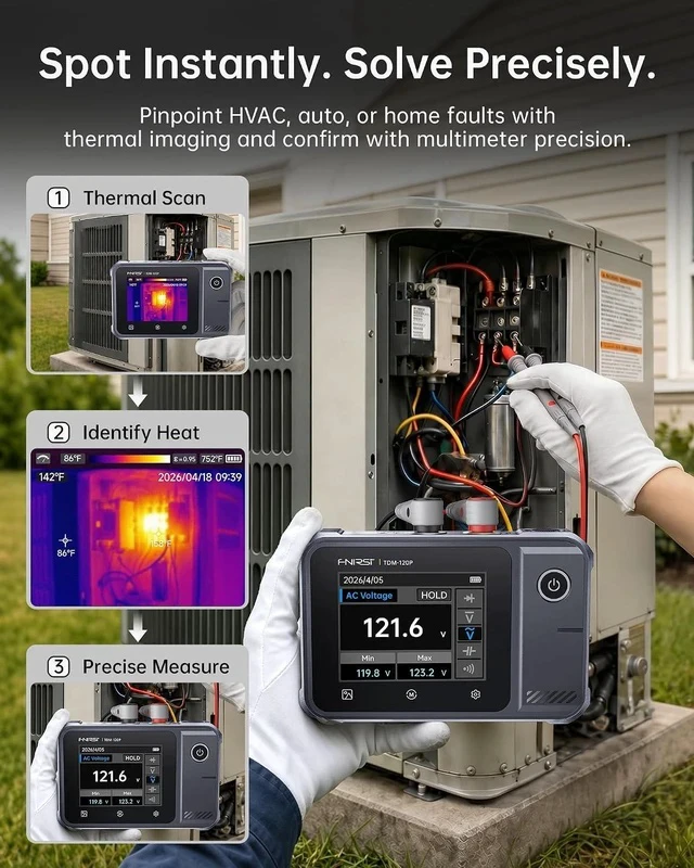 Alt view image 3 of 7 - TDM-120P 2-in-1 Thermal Imaging Multimeter, 120x90 IR, -4°F752°F
