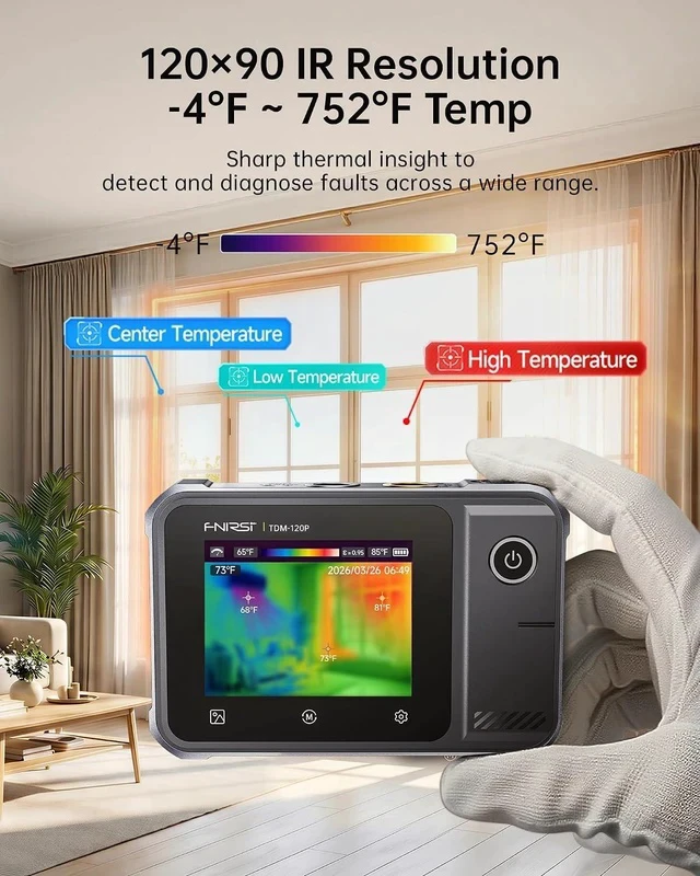 Alt view image 4 of 7 - TDM-120P 2-in-1 Thermal Imaging Multimeter, 120x90 IR, -4°F752°F