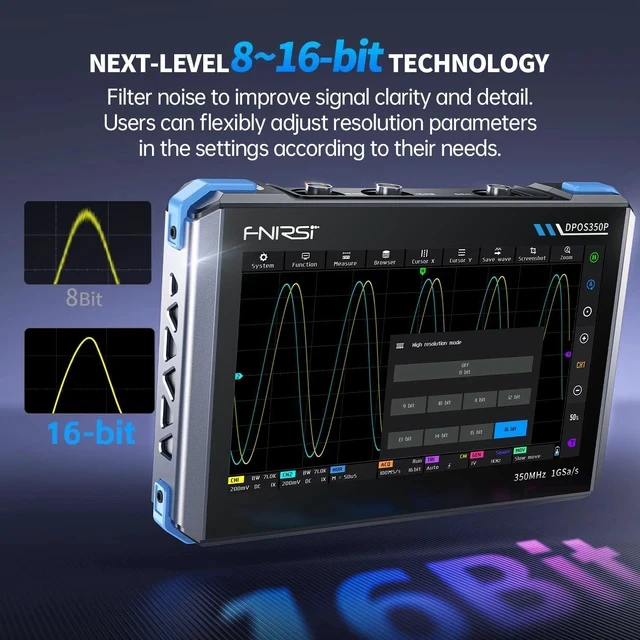 Alt view image 3 of 7 - DPOS350P 4-in-1 350MHz Digital Oscilloscope 2 Channel, 1 GSa/s
