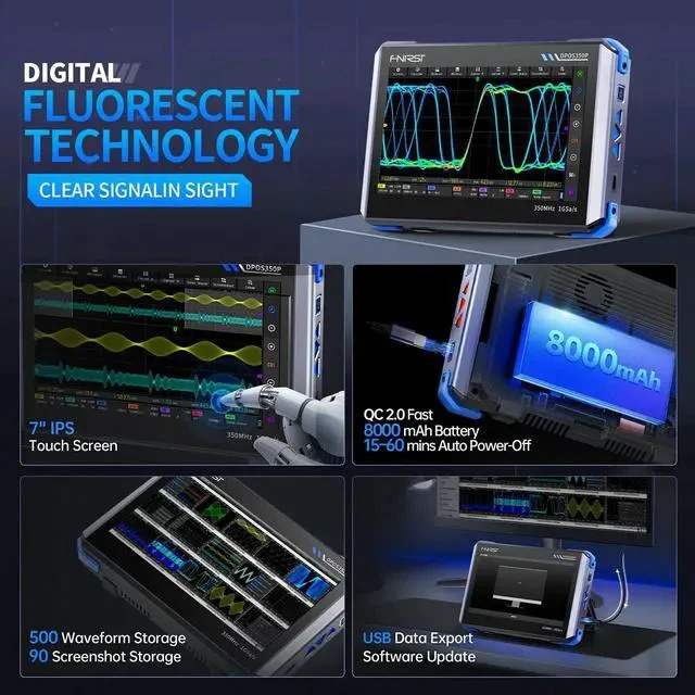 Alt view image 4 of 7 - DPOS350P 4-in-1 350MHz Digital Oscilloscope 2 Channel, 1 GSa/s