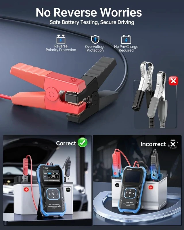 Alt view image 5 of 7 - BTM-24 Car Battery Tester 12V 24V, 0-2000 CCA Automotive Alternator Tester, Battery Life Voltage Internal Resistance Charging Load Cranking Analyzer for Car SUV Pickup Truck ATV Motorcycle Boat