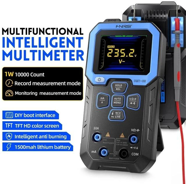 Alt view image 2 of 7 - DMT-99 Digital Multimeter 9999 Counts TRMS, Rechargeable Volt Meter