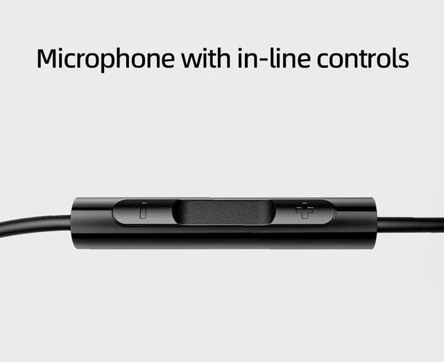Alt view image 6 of 6 - FF1 3.5mm HiFi Music Wired Bass Earbud 14.2mm Dynamic HD Microphone Earphone for Gaming Meeting Video (Black)