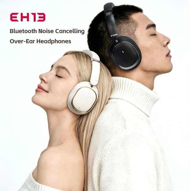 Alt view image 2 of 7 - EH13 Wireless Bluetooth Noise Cancelling Over-Ear Headphones, 42dB Hybrid ANC, 45H Playtime, Foldable Headphones for Travel, Work & Commuting (Black)