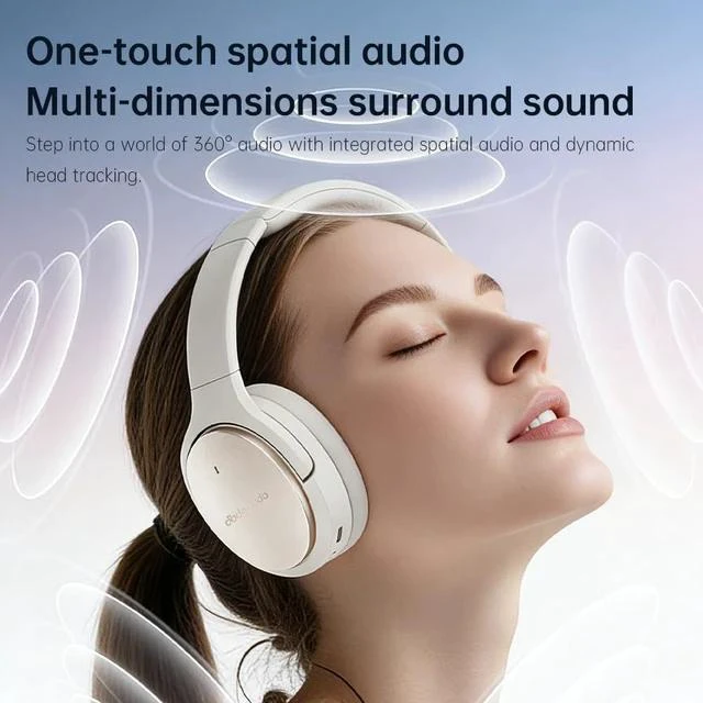 Alt view image 7 of 7 - JN3 Noise Cancelling Headphones, LDAC Hi-Res Audio, 115H Battery Life, Bluetooth 6.0, Deep Bass, Spatial Audio, Over-Ear Wireless Headphones with Mic (Black)