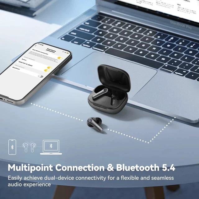 Alt view image 7 of 7 - Air Pro 4 Adaptive Hybrid Noise Canceling Wireless Earbuds, Qualcomm Snapdragon Sound, aptX Lossless, 6 Mics AI CVC 8.0 Call, LDAC Hi-Res Audio, 52H Playtime, Bluetooth 5.4, in-Ear Detection