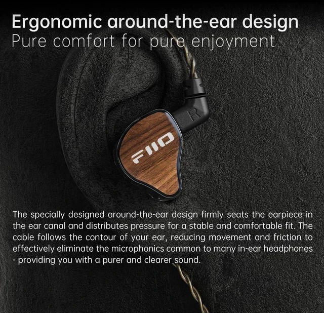 Alt view image 5 of 7 - JH13 Hybrid HiFi IEMs 1DD + 2BA Drivers, Entry-Level Audiophile in-Ear Headphones with Wooden Faceplate & Detachable 0.78mm 2-Pin Cable (Transparent Black)