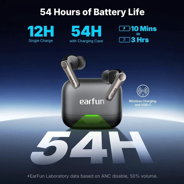 Alt view image 7 of 7 - Air Pro 4+ Adaptive Noise Cancelling Wireless Earbuds, Dual Drivers