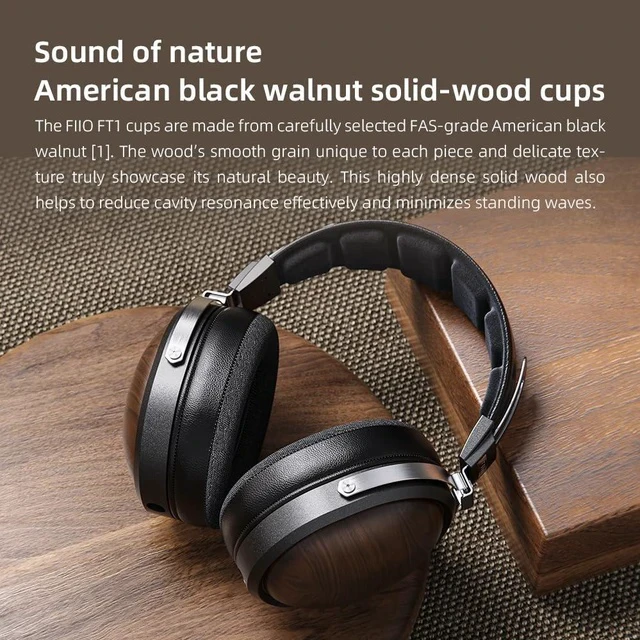 Alt view image 4 of 7 - FT1 32 Large Dynamic Driver Headphones with Solid Wood Cups
