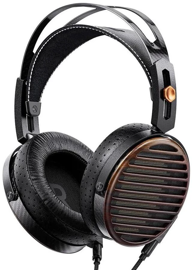 Alt view image 2 of 7 - FT7 Headphones Open-Back Planar 106mm Planar Magnetic Monitor Earphone Gold Diaphragm Carbon Fiber Shell Detachable Cables (Black)