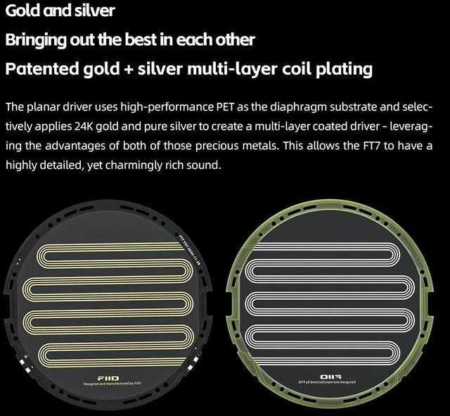 Alt view image 4 of 7 - FT7 Headphones Open-Back Planar 106mm Planar Magnetic Monitor Earphone Gold Diaphragm Carbon Fiber Shell Detachable Cables (Black)