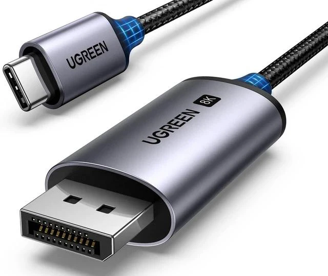 Alt view image 2 of 7 - UGREEN USB C to DisplayPort 1.4 Cable 8K@60Hz 4K@240Hz Thunderbolt 4/3 to DP Cord Bundle with Bidirectional USB C to DisplayPort 1.4 Cable